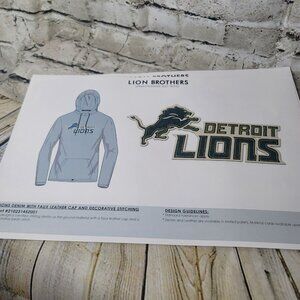 Lions Denim w Faux Leather Cap w Decorative Stitching Patch Lion Brothers 9 x 4"